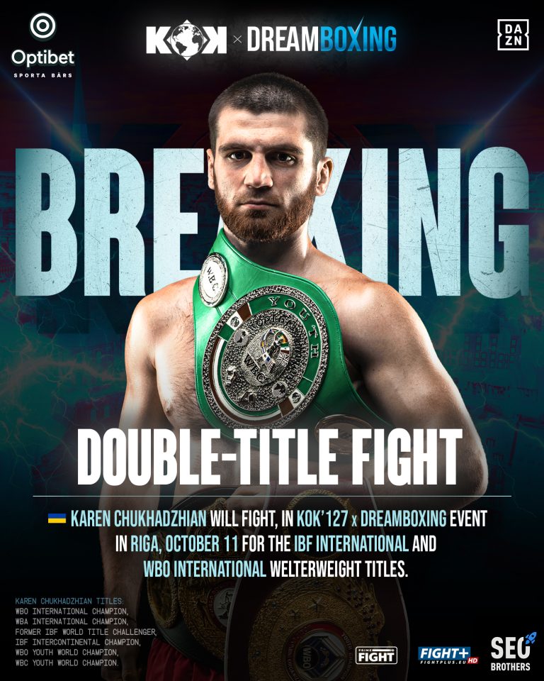 Karen Chukhadzhian Set for Double-Title Fight at KOK 127 & DREAMBOXING in Riga